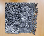 Rastogi Handicraft Large Pashmina Shawls & Wraps for Women Extra Soft Cashmere Feel Throw Womens Size 82 X 28 Inches, Black Carry Design-1, 82 X 28 Inches