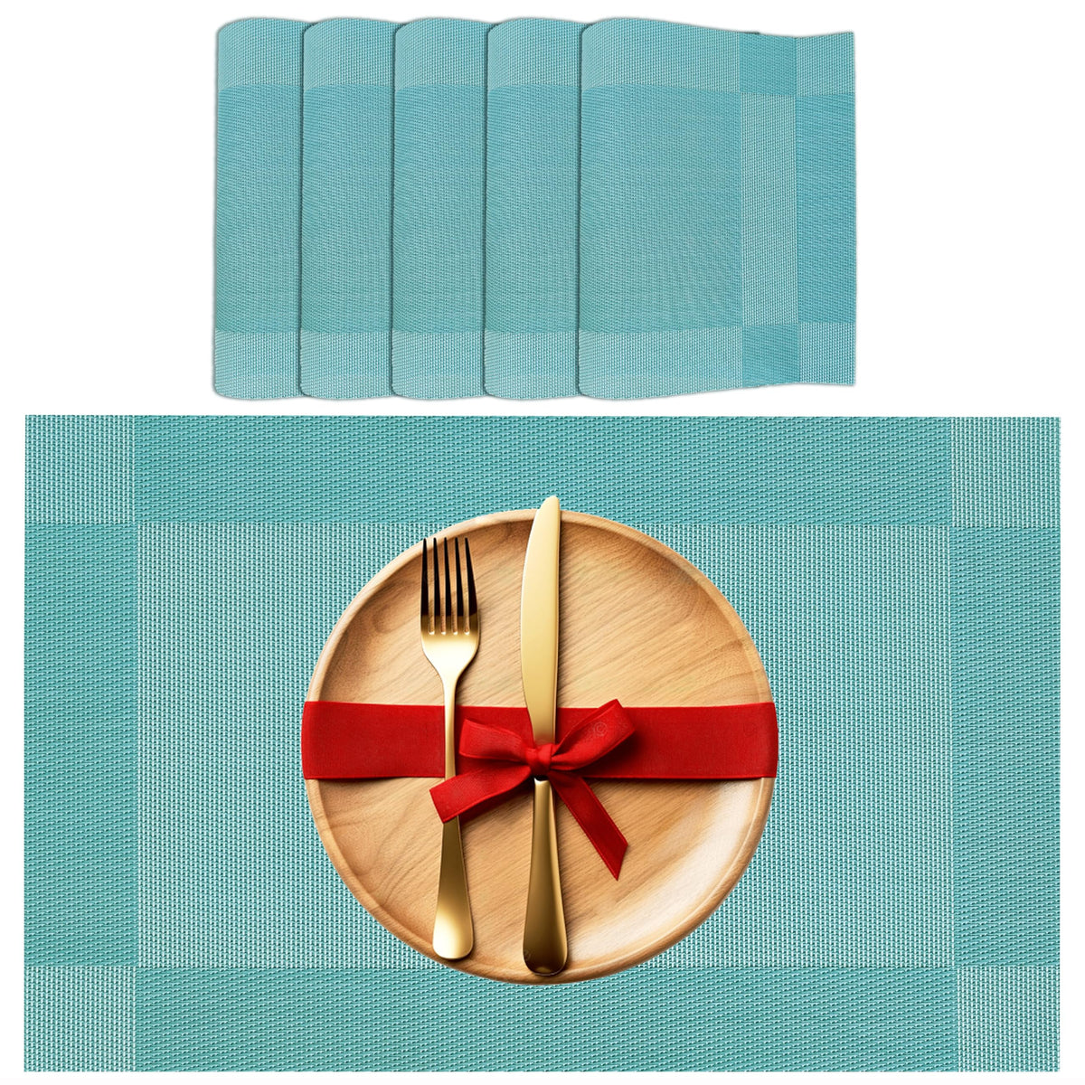 SLEEKBODE™ Dining Table Mats 6 Pieces Waterproof | Placemats for Dining Table | Heat Resistant Mats for Dining Table Accessories | Bed Side Table Mats | Table Placemats | Dining Table Cover | Foodmat Kafalo