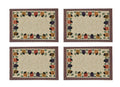 Galaxy Home Decor Dining Table 4 Table Mats ( Mat 13x18 inches ) Washable Cotton Linen Mat Jacquard Fabric, Multicolor (Hut Design, 4 Mats) Kafalo