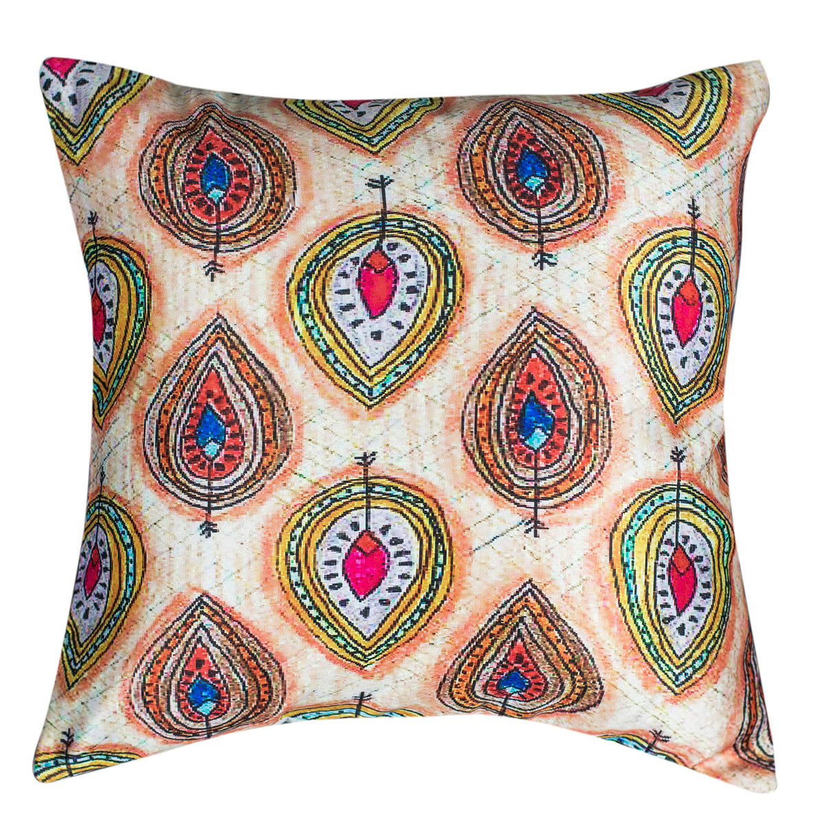 Vendola Mocha Microfiber Satin 250TC Cushion Pillow Covers, Coffee Brown, Set of 5(Motif,16x16)