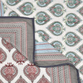 BLOCKS OF INDIA 100% Cotton Dohar King Size Reversible Hand Block Printed Malmal Summer Dohar/Blanket (Black & Grey) Kafalo