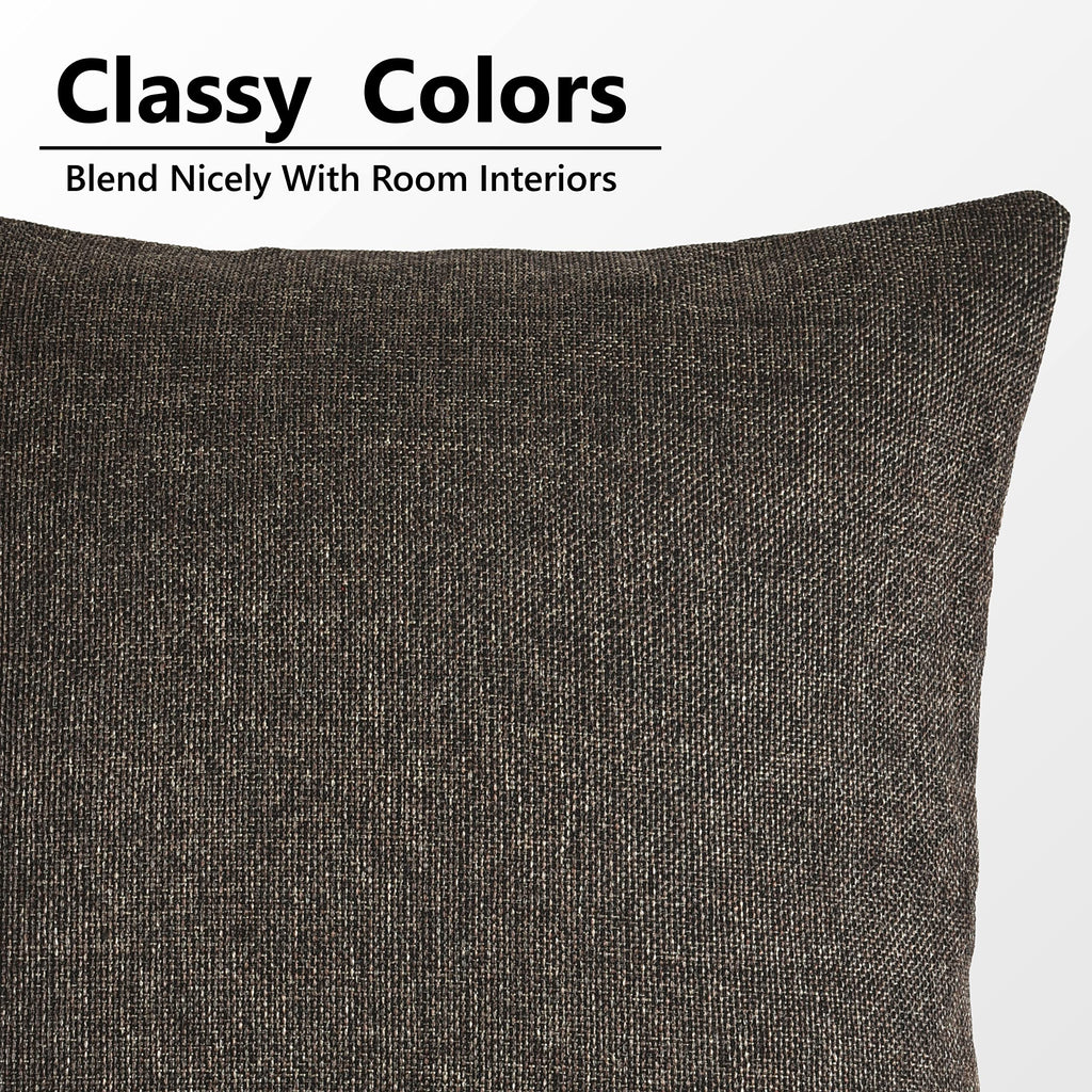 Yellow Weaves Jute Texture Cushion Covers, 24 X 24 Inches, Brown, 1 Piece-250 TC