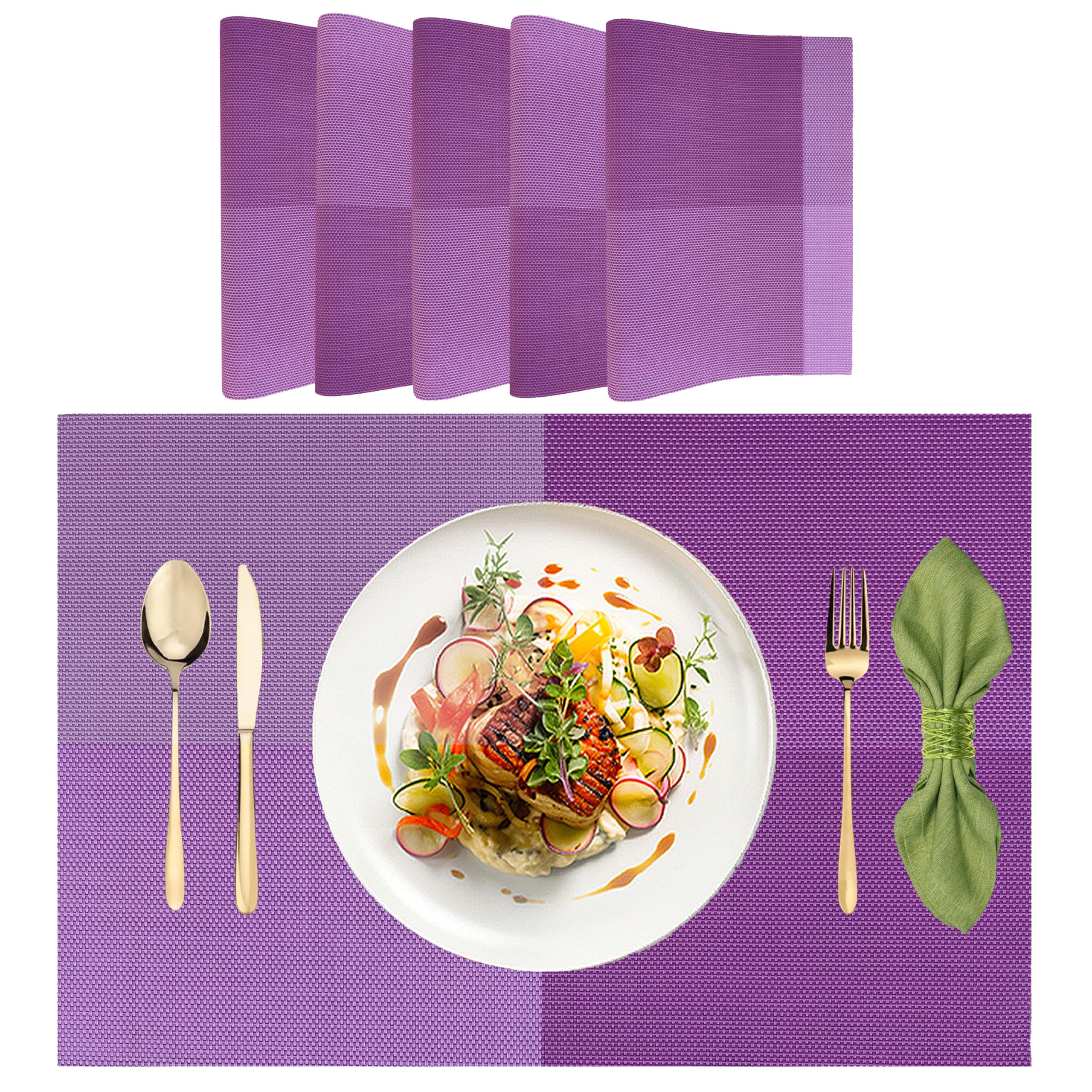 SLEEKBODE™ Dining Table Mats 6 Pieces Waterproof | Placemats for Dining Table | Heat Resistant Mats for Dining Table Accessories | Bed Side Table Mats | Table Placemats | Dining Table Cover | Foodmat