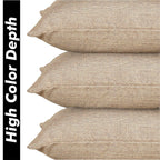 Yellow Weaves Jute Texture Cushion Covers, 12 X 12 Inches, Beige, Set of 5, 250 TC