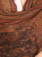 Pashtush Womens Jamawar Shawl Parent (Black)