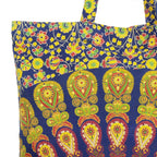 Ravaiyaa - Attitude is everything Cotton Shopping Bag Purse Bags Women Tote Shoulder Handbag (Blue Mandala Bag - 19)