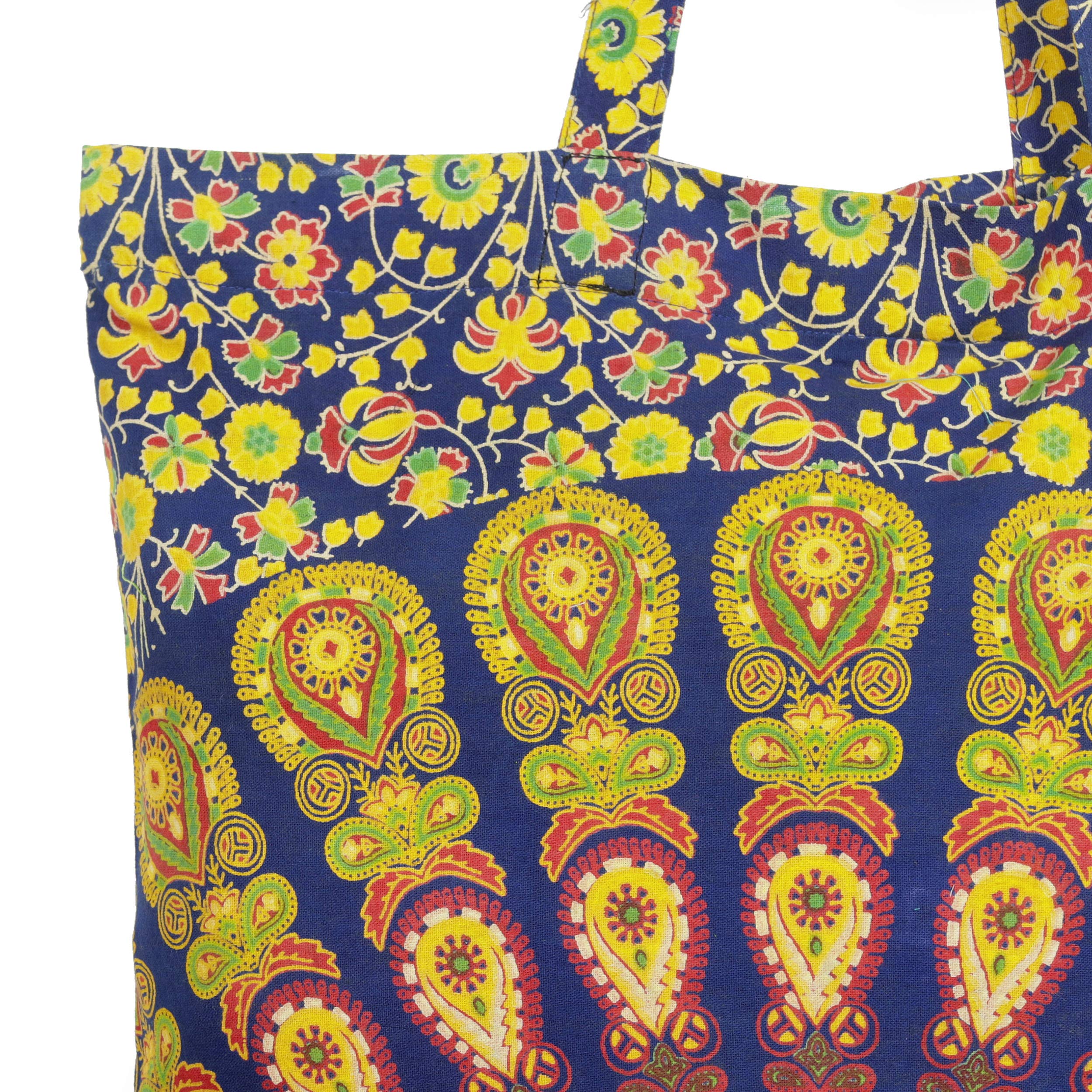 Ravaiyaa - Attitude is everything Cotton Shopping Bag Purse Bags Women Tote Shoulder Handbag (Blue Mandala Bag - 19)
