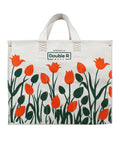 DOUBLE R BAGS Eco Cotton Canvas Shopping Bag | Reusable Grocery & Vegetable Carry Bag with Reinforced Handles | Milk, Fruits & Kitchen Essential (Multicolor, 41.8x21.5x38 cm, 1 Compartment)