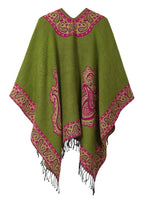 Women?s Warm Shawls Retro Poncho Cape Floral Printed Coat Open Front Cardigans