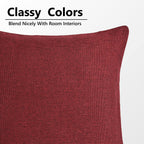 Yellow Weaves Jute Texture 250 TC Cushion Covers, 24 X 24 Inches, Maroon, 1 Piece
