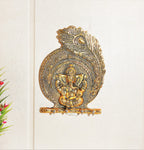 KridayKraft Metal Ganesha ji Key Holder with Meena Work Decorative for Wall | Ganesh Statue/Religious | Idol/Wall Hanging (Ganesh Pankhi)