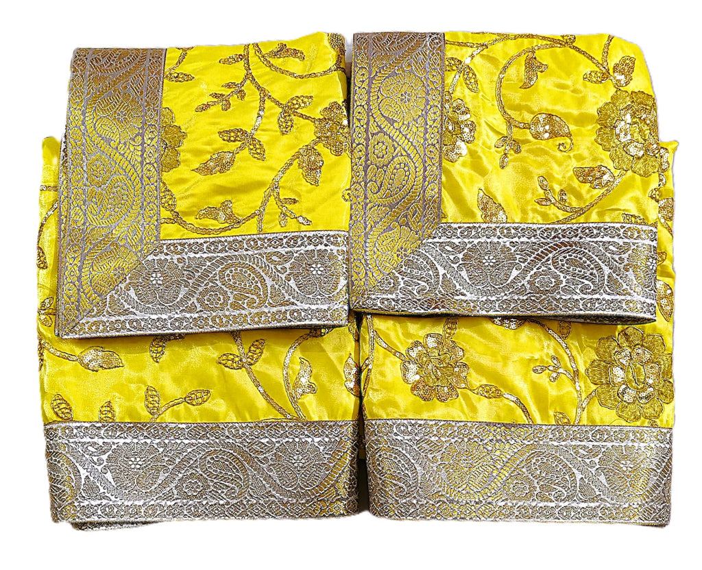 Lakshmi Maa Collection's Rumala Sahib Double Set Best Yellow Designer (4 PEC.)
