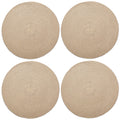 Encasa XO Round Ribbed Cotton Dining Table Mats, Heat Resistant Beige Kafalo