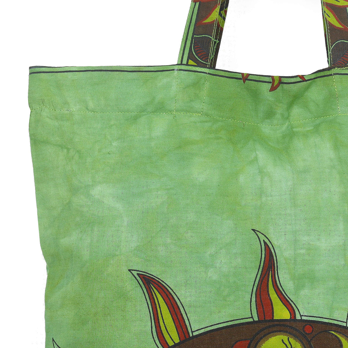 Ravaiyaa - Attitude is everything Cotton Shopping Bag Purse Bags Women Tote Shoulder Handbag (Green Sun Astrology Bag - 11)