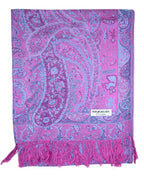 Plum Feathers Tapestry Ethnic Paisley Pattern Pashmina Scarf