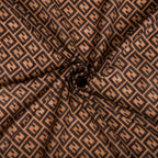 MORU Kyoto Luxe Women’s Ember Chevron Geometric Scarf | Lightweight Wrap Stole in Brown & Orange Pattern | Designer-Inspired Fashion Accessory (Chocolate Brown with Orange & Beige accents)