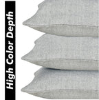 Yellow Weaves Jute Texture 250 TC Cushion Covers, 12 X 12 Inches, Grey, Set Of 3