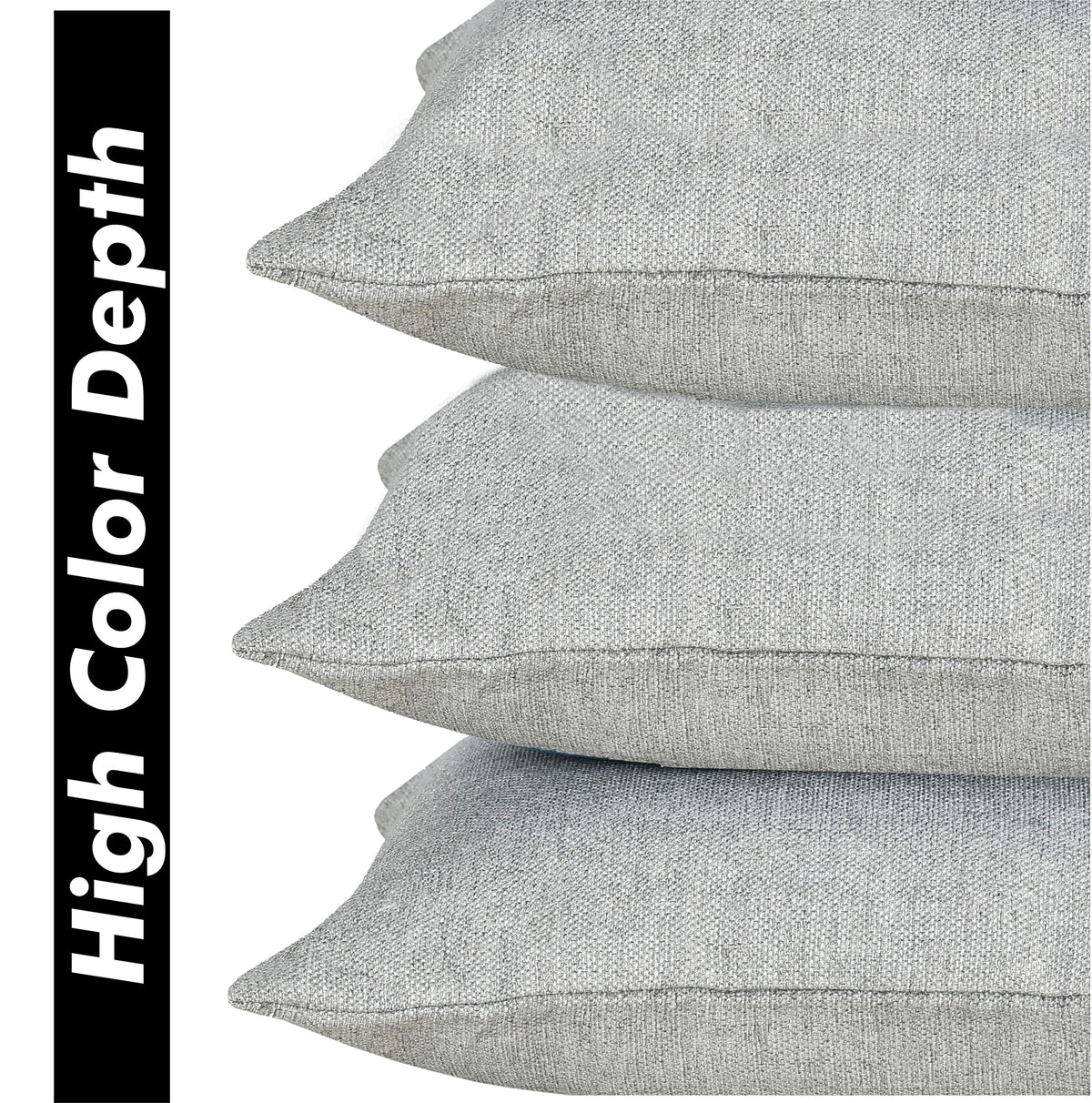 Yellow Weaves Jute Texture 250 TC Cushion Covers, 12 X 12 Inches, Grey, Set Of 5