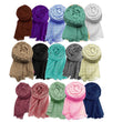 ICW Women'S Premium Wrinkle Ironless Crinkled Cotton Hemp Summer Scarf Stoles Shawl Head Scarves For Girls (PACK OF 15), Female, Multicolour
