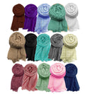 ICW Women'S Premium Wrinkle Ironless Crinkled Cotton Hemp Summer Scarf Stoles Shawl Head Scarves For Girls (PACK OF 15), Female, Multicolour