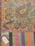 Naureen Women Pashmina Blend Kani Shawl with Floral Artwork, Warm and Soft, 40x80 inch