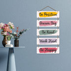 Artvibes Be Positive Dream Big Be Happy Wall Hanging Wooden Art | Quotes Decor Item | Wall Illustrations | Office Decor | Wall Art Print | Inspirational Quotes | Unique Gift Items (WH_6206N)