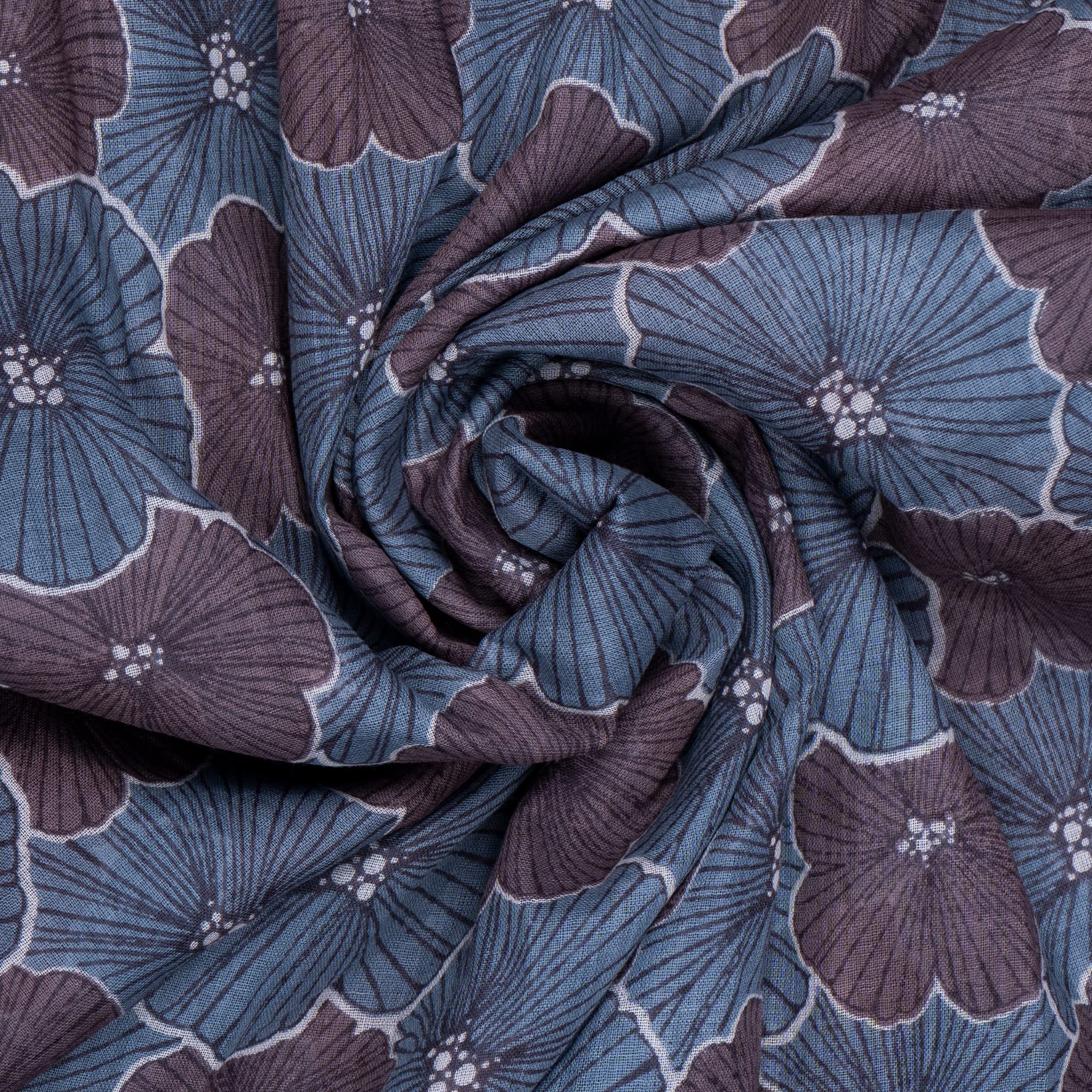 AQVA Printed Cotton Scarf for Women Stylish (Baghiya pewter Lilac) | Head and Face Cover Scarf for Girls with 100% Cotton | Soft & Lightweight Scarves/Stoles for all Weather (72 x 43 in)