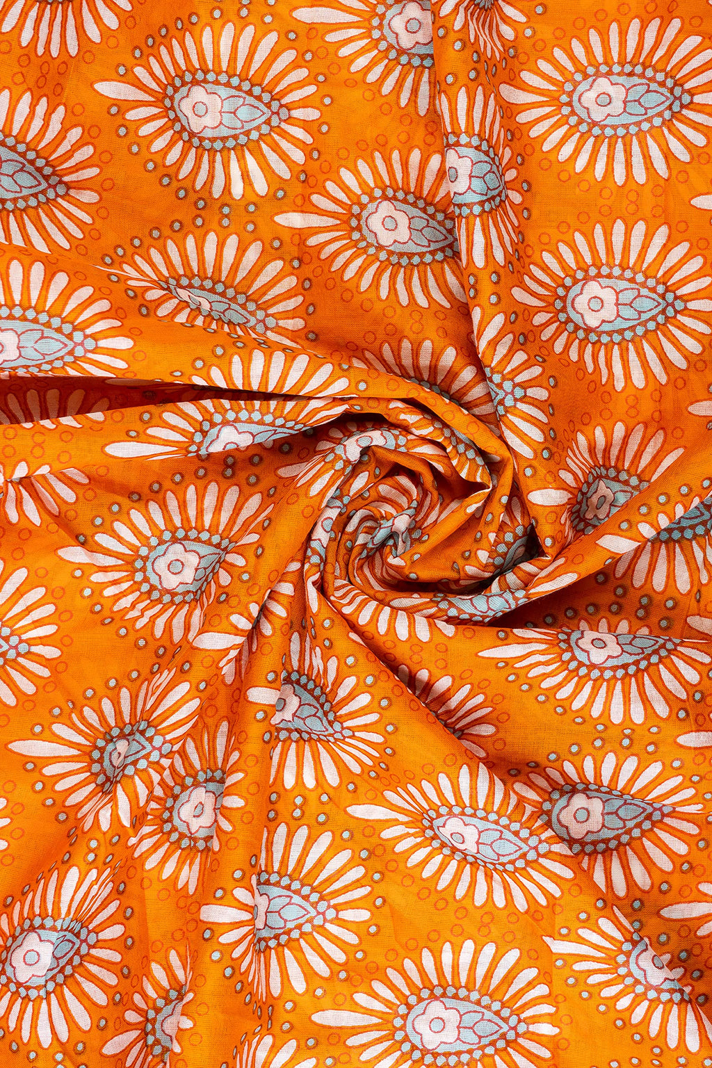 AQVA Printed Cotton Scarf for Women Stylish (Aqva Orange) | Head and Face Cover Scarf for Girls with 100% Cotton | Soft & Lightweight Scarves/Stoles for all Weather (72 x 43 in)