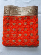 Lakshmi Maa Collection Velvet Rumala Double Set Orange with Heavy gota & Designer Set of 4 PEC