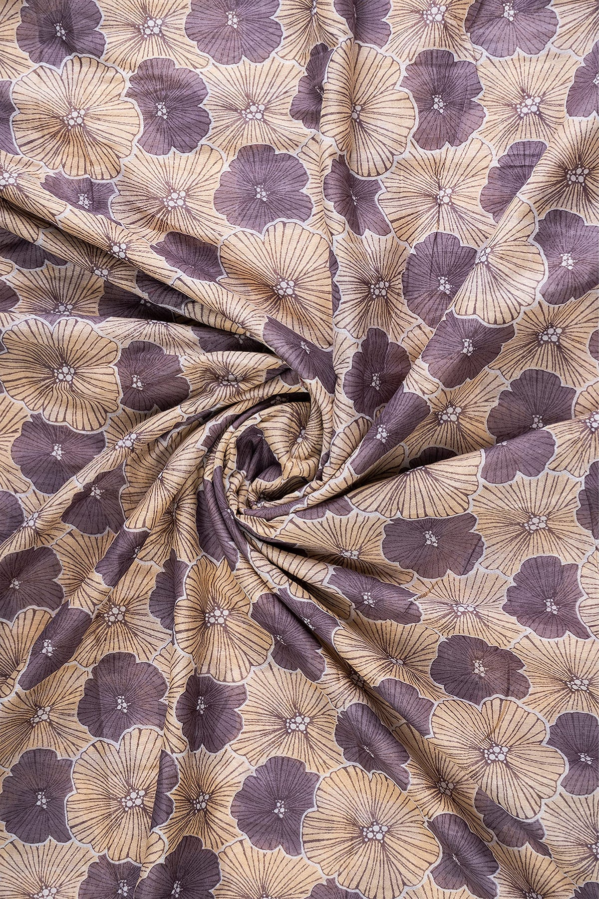 AQVA Printed Cotton Scarf for Women Stylish (Baghiya Beige Lilac) | Head and Face Cover Scarf for Girls with 100% Cotton | Soft & Lightweight Scarves/Stoles for all Weather (72 x 43 in)