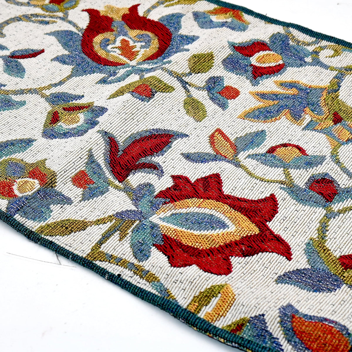 PRAKARTIK BY INDUARTS Rangoli Flower Tapestry Eco-Friendly Cotton Dining Table mats – Reusable, Machine Washable, Everyday Use Multiclor Rectangular Placemats, Set of 4 (33x47 cm) Kafalo