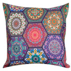 Vendola Decorative Satin Sofa Cushion Covers Set of 5, 24 Inch x 24 Inch, Sofa Pillow Cover, Multicolor, Geometrical Turkish Design, Zipper Closure (Turkey, 24X24 Inches)
