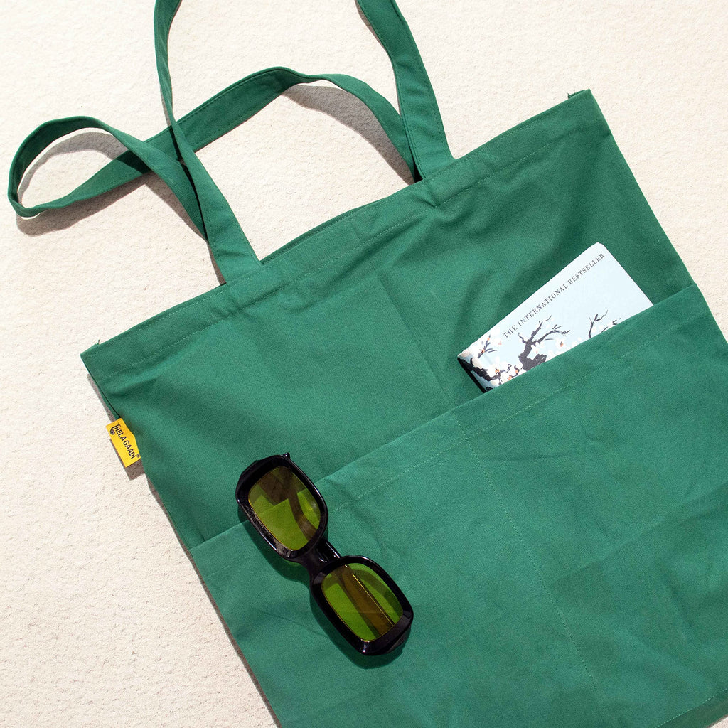 THELA GAADI Pure Cotton Canvas Tote Bag | Reusable Multi-Purpose, Grocery/Shopping Bag, Office Bag for Men & Women | Sturdy & Durable | Shinchan Winter Joy Print