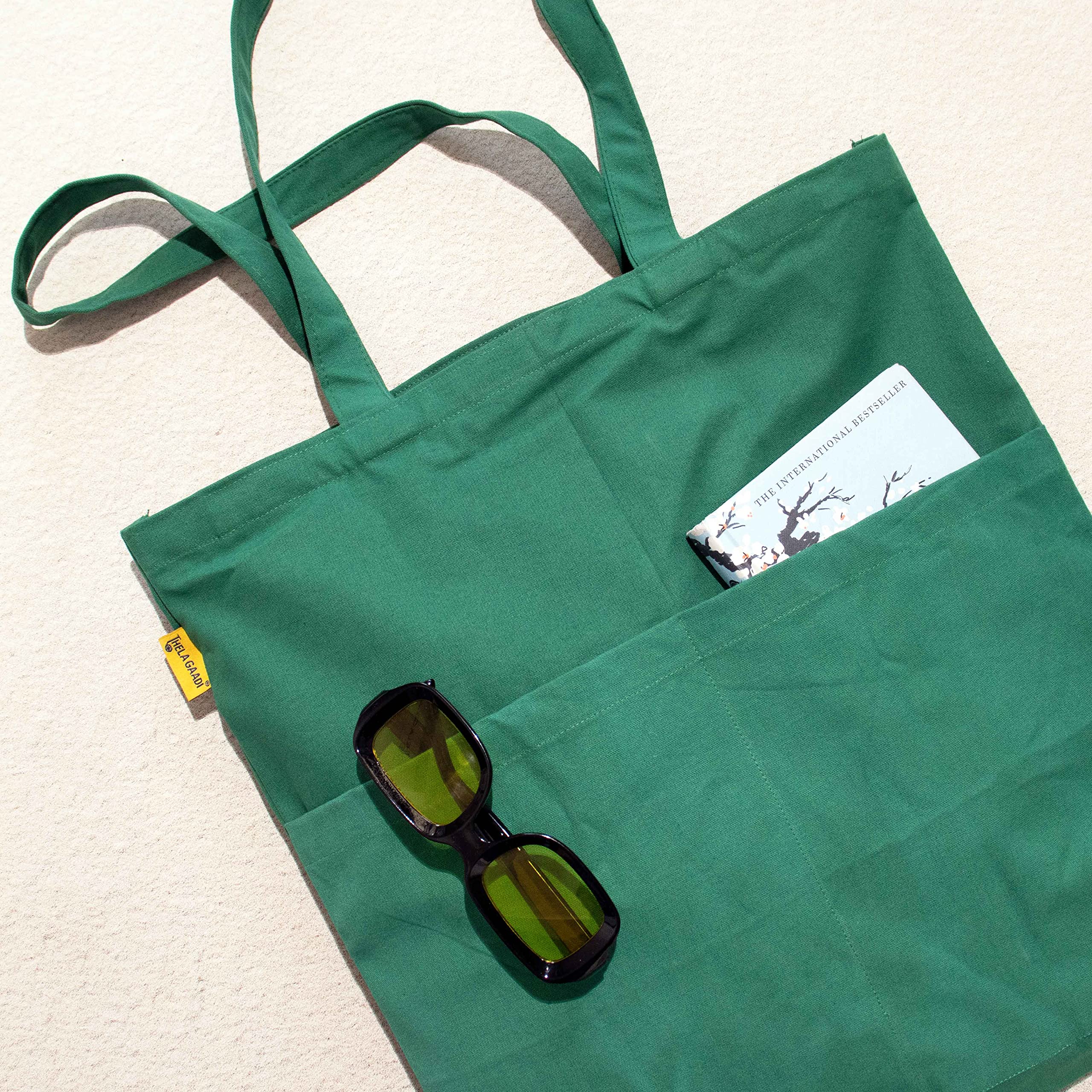 THELA GAADI Pure Cotton Canvas Tote Bag | Reusable Multi-Purpose, Grocery/Shopping Bag, Office Bag for Men & Women | Sturdy & Durable | Shinchan Winter Joy Print