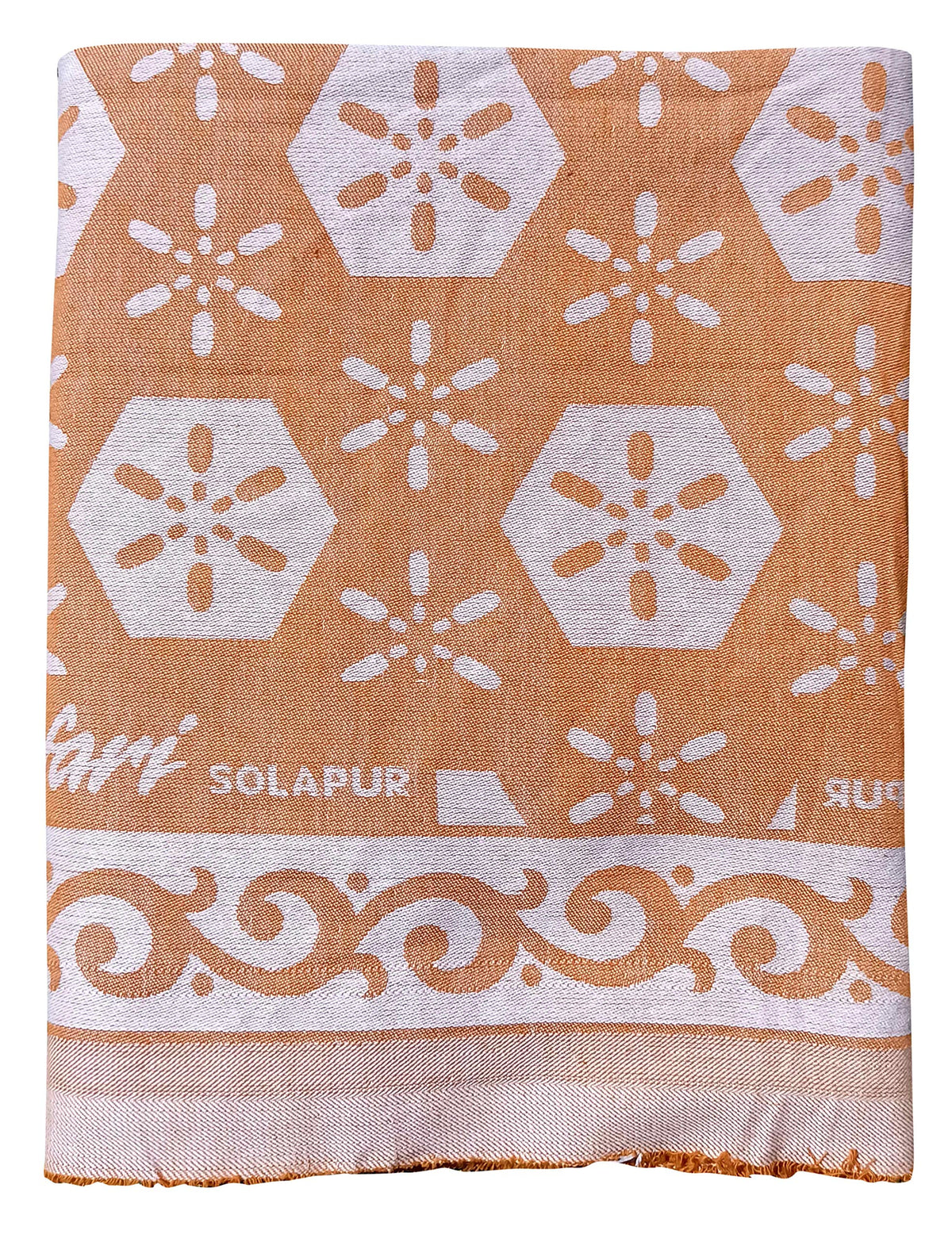 Mandhania Soft Premium Light Weight Solapur Cotton Daily Use Single Bed Blanket/Chaddar (Peach) Kafalo