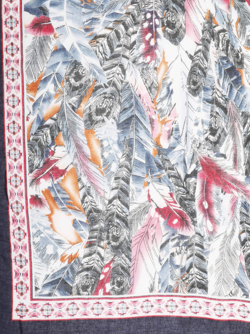 FabSeasons Women's Premium Printed Cotton Long Scarf for Summer and Winter (Size 95 x 190 cm, Navy Blue)