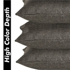 Yellow Weaves Jute Texture 250 TC Cushion Covers, 12 X 12 Inches, Brown, Set Of 5