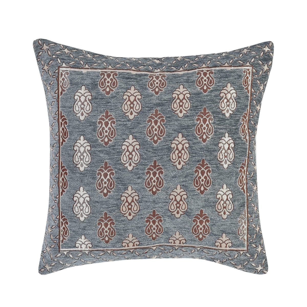 DECOMIZER Jacquard Geomteric Cushion Covers 24 Inch X 24 Inch Set Of 5 Ethnic Motifs Cushion Covers,Design- Ambi,Color- Grey, 240 TC