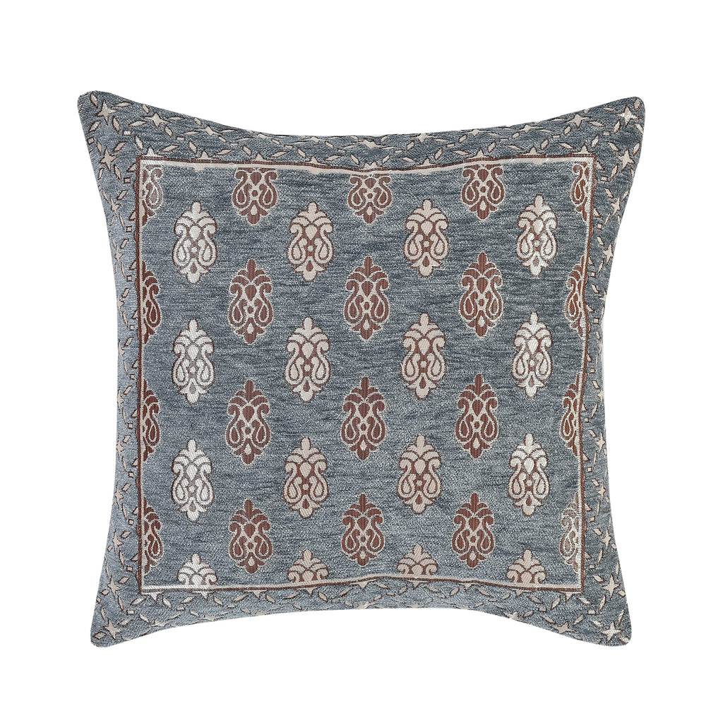 DECOMIZER Jacquard Geomteric Cushion Covers 16 Inch X 16 Inch Set Of 2 Ethnic Motifs 240 TC Cushion Covers,Design- Ambi,Color- Grey