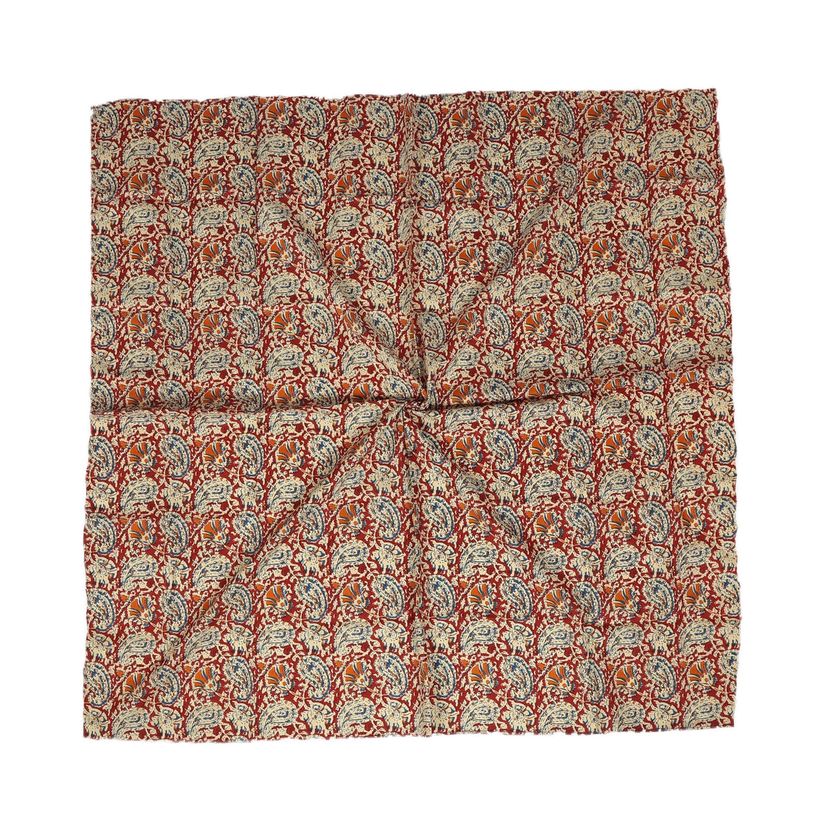 Scarf For Girls 100% Pure Cotton Hand Block Printed Square (Light Peach)