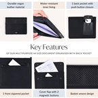Multipurpose A4 Size Document Organiser With Back Pocket Nestasia