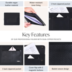 Professional Folder With Two Zipper Pockets Nestasia