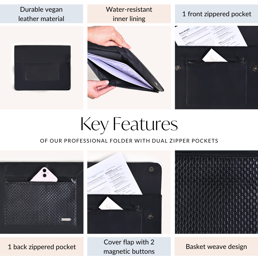 Professional Folder With Two Zipper Pockets Nestasia