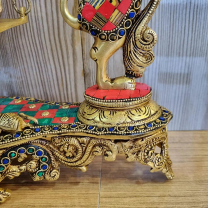 Brass Ganesh Jhula brass Statue decorative work - unique gift showpiece |Home decor|