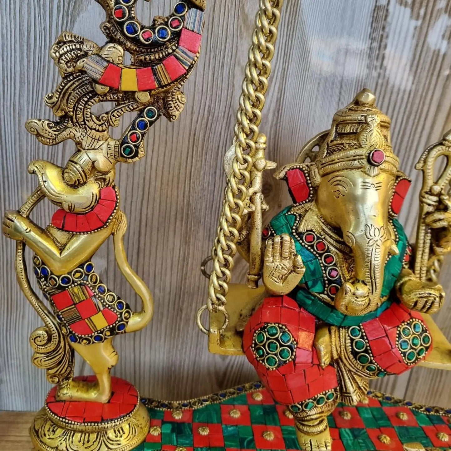 Brass Ganesh Jhula brass Statue decorative work - unique gift showpiece |Home decor|
