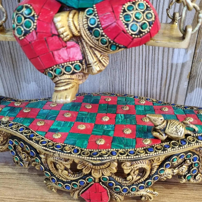 Brass Ganesh Jhula brass Statue decorative work - unique gift showpiece |Home decor|