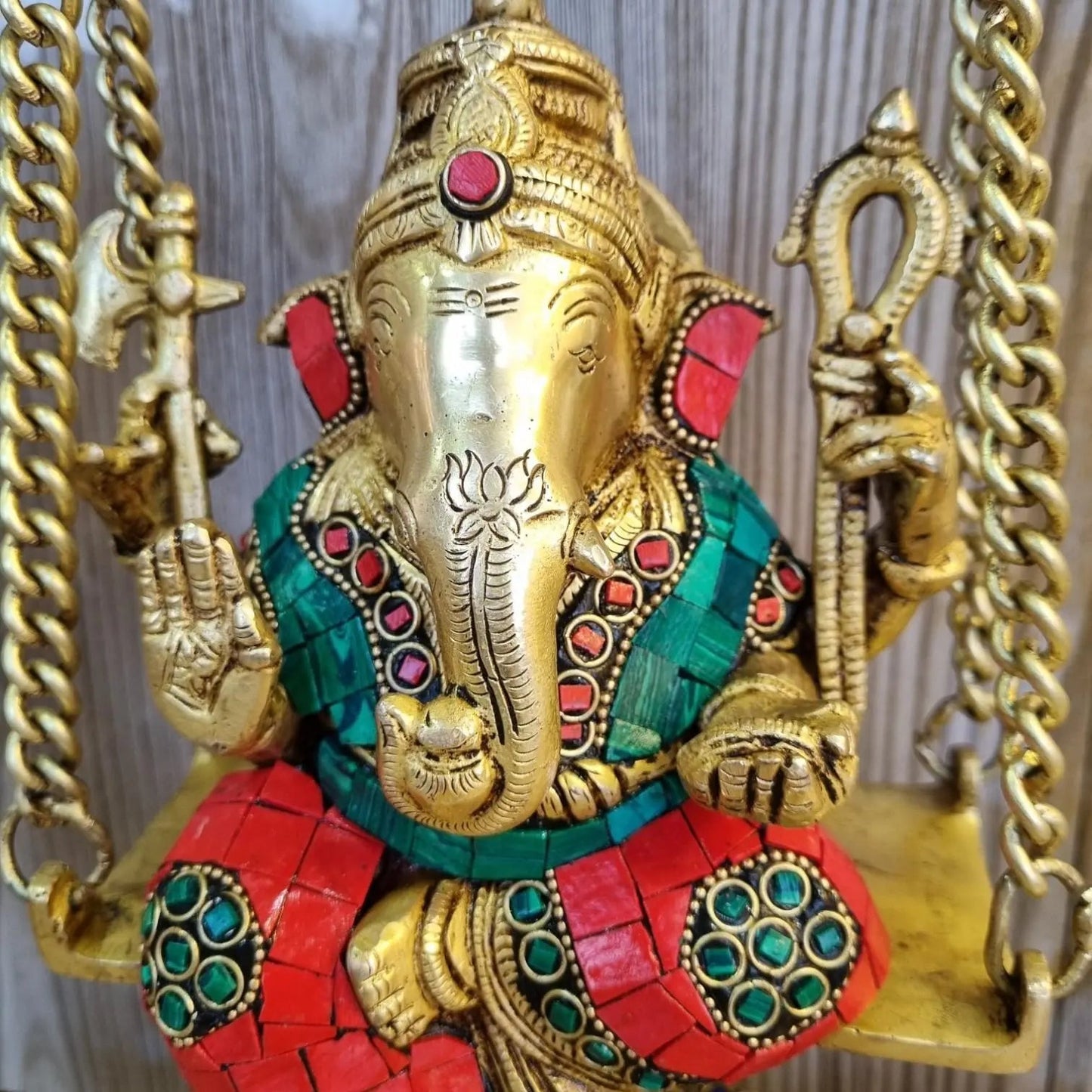 Brass Ganesh Jhula brass Statue decorative work - unique gift showpiece |Home decor|