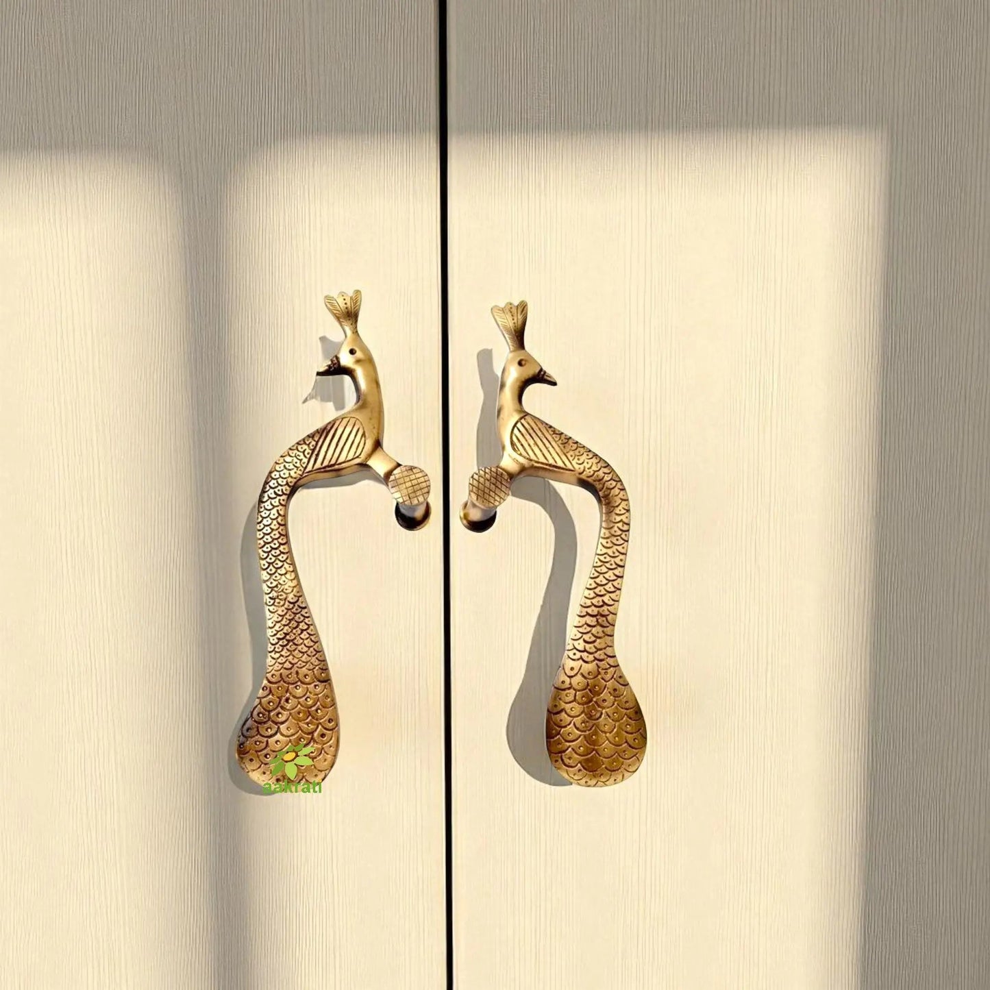 Premium Brass Peacock Door Pull | Unique Design for Modern Homes | Brass Handle ( Brown, 10 inch)