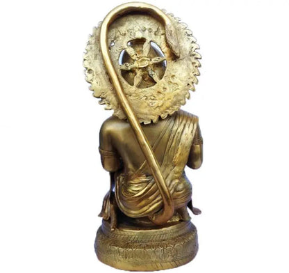 Divine Brass Handmade Hanuman Murti | Handmade Divine Blessing for Peace & Prosperity | Brass Hanuman Idol ( Yellow, 20 inch)