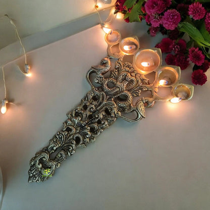 Brass Gift Set – Krishna Murti, Hawan Spoon & Diya Lamp | Ideal for Spiritual Decor, Daily Pooja & Festive Gifting | Gift Hamper